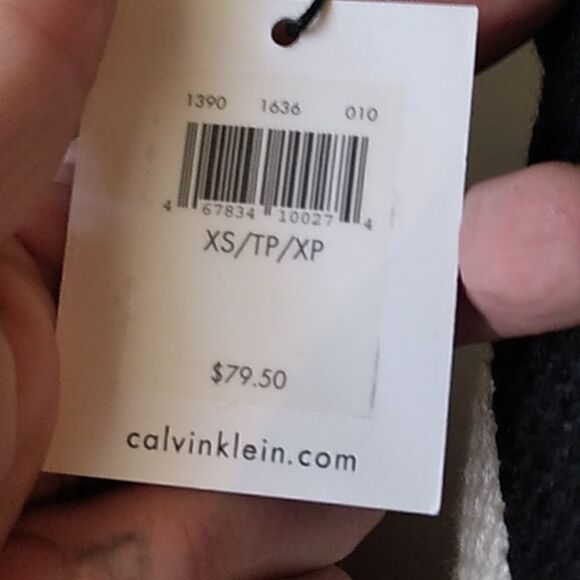 NWT CALVIN KLEIN BLACK & WHITE STRIPED BOATNECK SWEATER XS - Picture 2 of 12